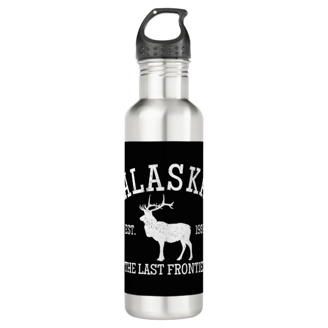 Alaska The Last Frontier Stainless Steel Water Bottle (Front)