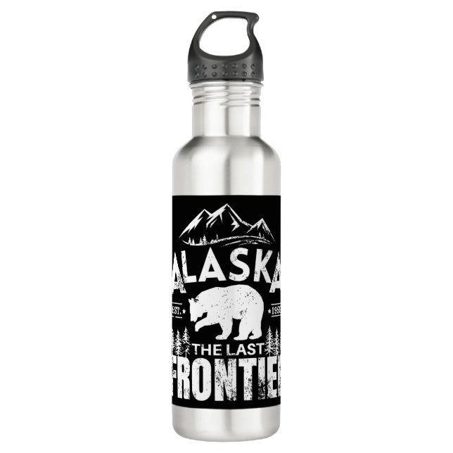 Alaska The Last Frontier Stainless Steel Water Bottle (Front)