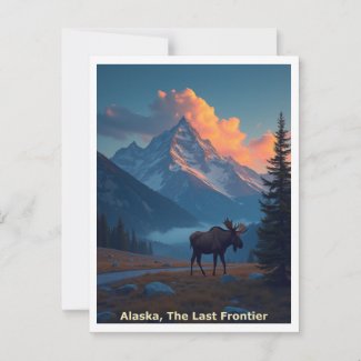 Alaska The Last Frontier, Travel Colorful Postcard