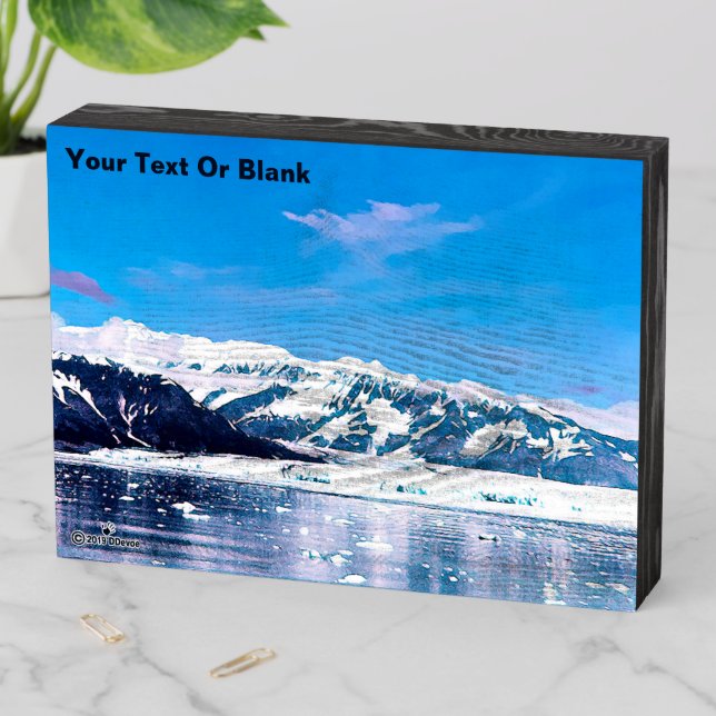 Alaska Tidewater Glacier Wooden Box Sign (In Situ Horizontal)