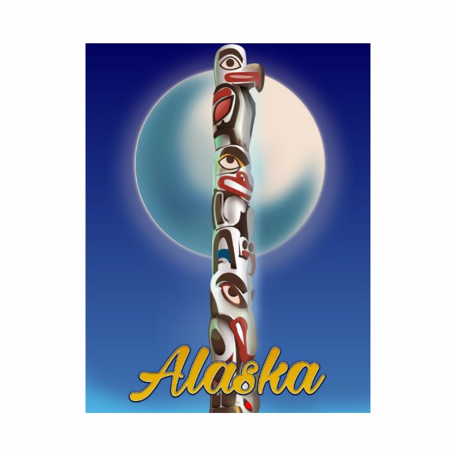 Alaska Totem Pole Travel print Cutout (Front)