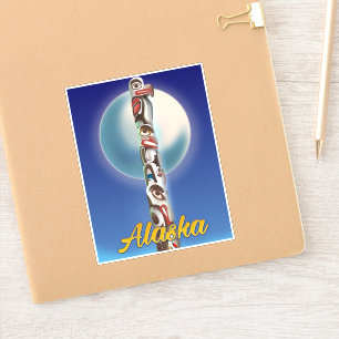 Alaska Totem Pole Travel print Sticker
