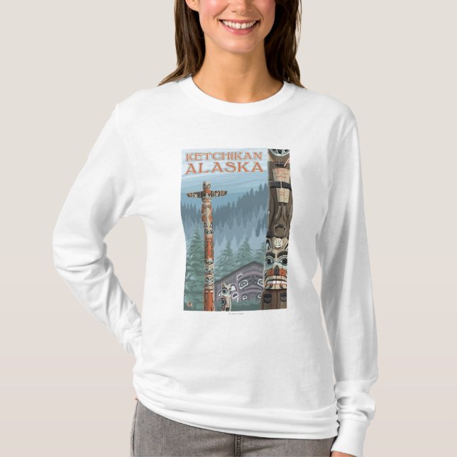 Alaska Totem Poles - Ketchikan, Alaska T-Shirt (Front)