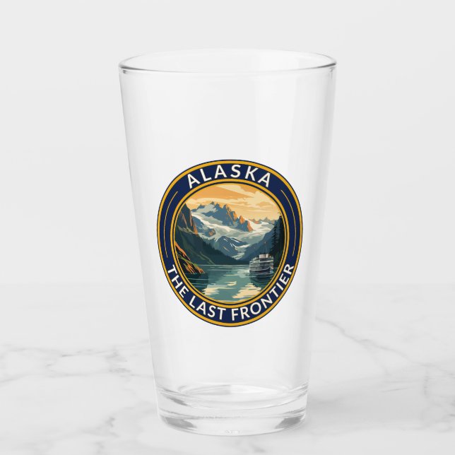 Alaska Travel Art Badge Glass (Front)