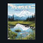 Alaska Travel Art Vintage Postcard<br><div class="desc">Alaska retro vector travel design. This retro-style travel art,  with its blend of bold colors and vintage allure,  is designed to inspire a sense of adventure.</div>