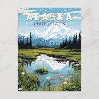 Alaska Travel Art Vintage