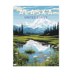 Alaska Travel Art Vintage Postcard
