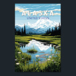 Alaska Travel Art Vintage Poster<br><div class="desc">Alaska retro vector travel design. This retro-style travel art,  with its blend of bold colors and vintage allure,  is designed to inspire a sense of adventure.</div>