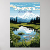 Alaska Travel Art Vintage
