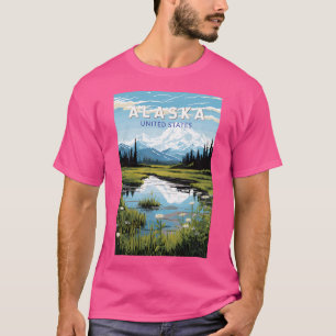 Alaska Travel Art Vintage T-Shirt