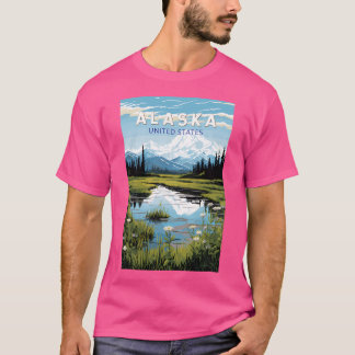 Alaska Travel Art Vintage T-Shirt
