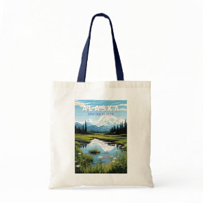 Alaska Travel Art Vintage Tote Bag