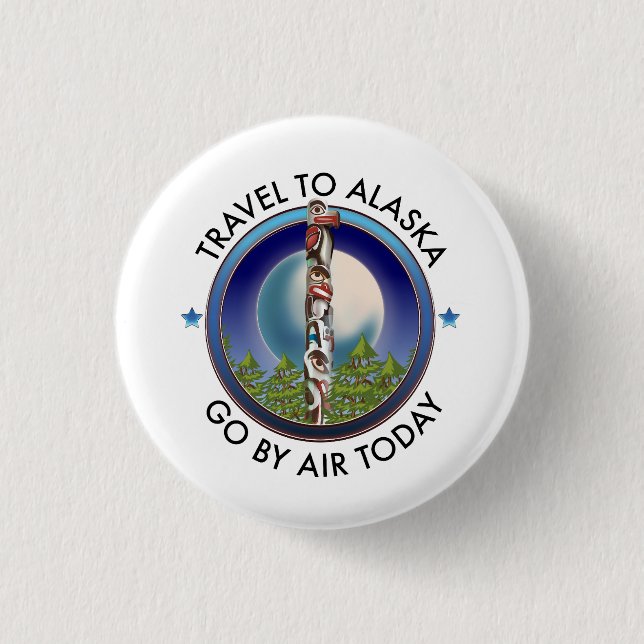 Alaska travel logo button (Front)