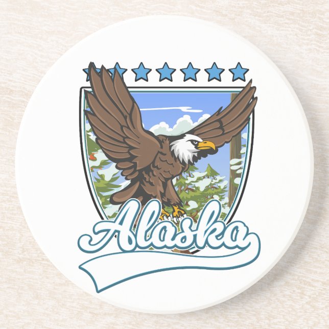 Alaska Travel Patch Coaster (Front)
