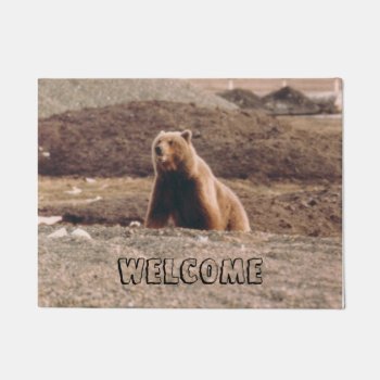 Alaska Tundra Grizzly Welcome Photo Printed Doormat by ScrdBlueCollectibles at Zazzle