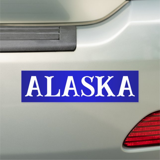 Alaska Typography Blue Gradient Car Magnet (In Situ)
