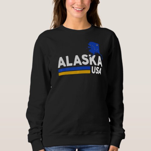 Alaska USA Alaskan Retro Vintage Home State Flag Sweatshirt