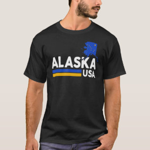 Alaska USA  Alaskan Retro Vintage Home State Flag T-Shirt