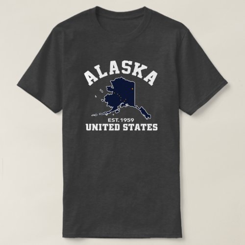 Alaska USA Est 1959 Patriotic Flag T Shirt