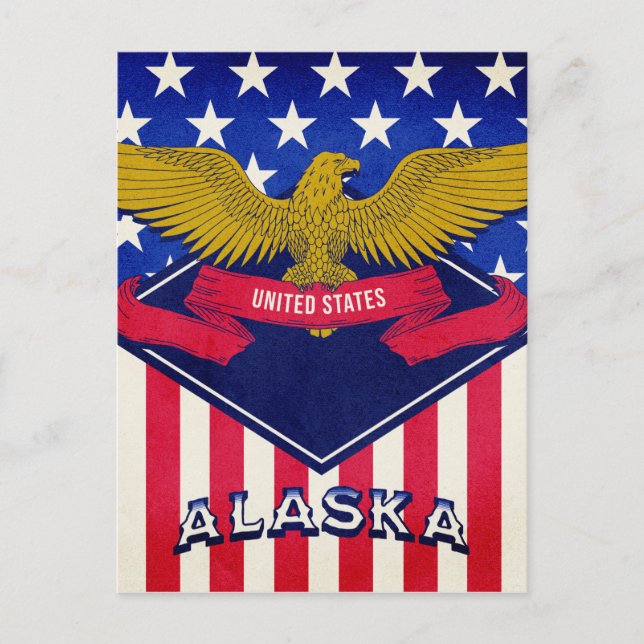Alaska USA Flag  Postcard (Front)
