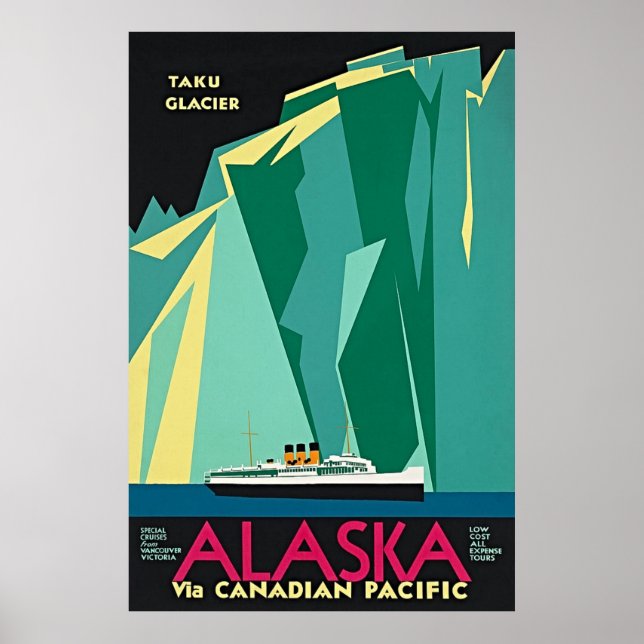 Alaska via Canadian Pacific - Taku Glacier Poster (Front)