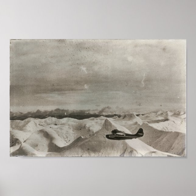 Alaska Vintage Airplane Coastal Fleet Mountains Poster (Front)