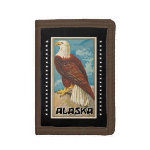 Alaska - Vintage Bald Eagle Tri-fold Wallet