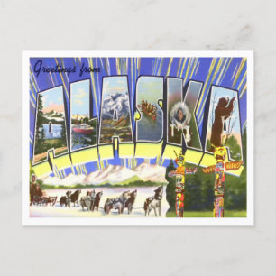 Alaska Vintage Big Letters Postcard