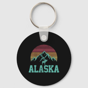 Alaska Vintage Moose Outdoor Nature Hiking Souveni Keychain
