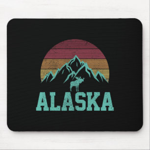 Alaska Vintage Moose Outdoor Nature Hiking Souveni Mouse Pad