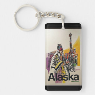 Alaska / Vintage Travel Poster Keychain