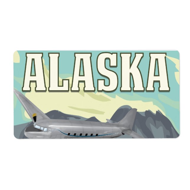 Alaska Vintage Travel Poster Label (Front)