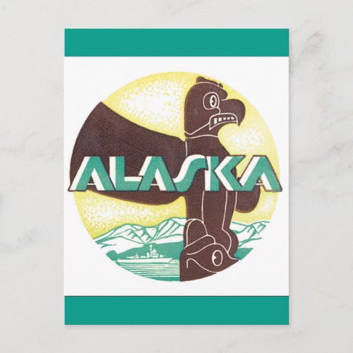 Alaska Vintage Travel Poster Postcard