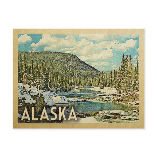 Alaska Vintage Travel Snowy Winter Nature Postcard