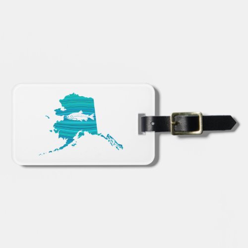 Alaska Wave Salmon Fishing Luggage Tag