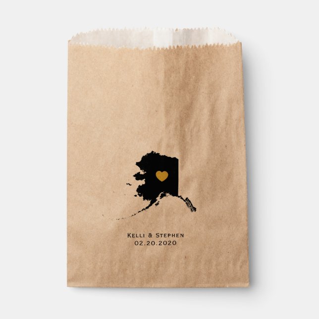 Alaska Wedding Favor Treat Sacks, Paper Gift Bags (Front)