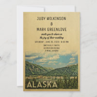 Alaska Wedding Invitation Vintage Mid-Century