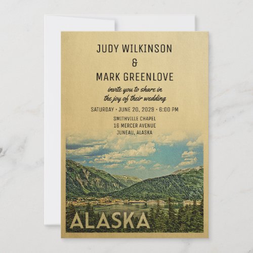 Alaska Wedding Invitation Vintage Mid_Century