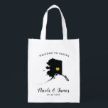 Alaska Wedding Welcome Bag Black and Gold Tote<br><div class="desc">Fill this welcome bag with favorite goodies for your guests to enjoy when they arrive in Alaska!</div>