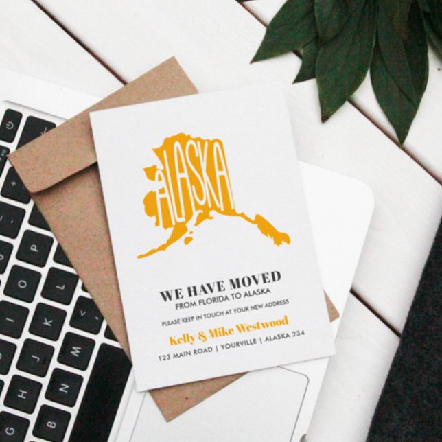 ALASKA We've moved New address New Home   Postcard (ANNOUNCE YOUR MOVING IN ALASKA)