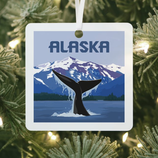 Alaska | Whale Tale Metal Ornament (Insitu)