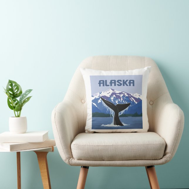Alaska | Whale Tale Throw Pillow (Chair)