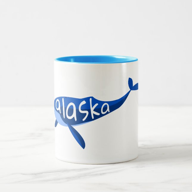 Alaska Whale Two-Tone Coffee Mug (Center)
