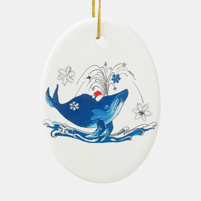 Alaska Whimsical Christmas Wildlife Oval Ornament (Back)