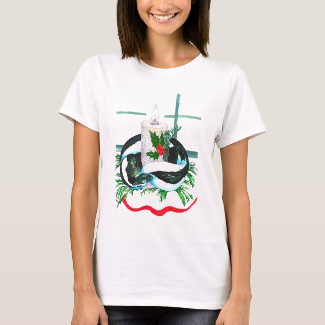 Alaska Whimsical Christmas Wildlife T-Shirt (Front)