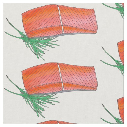 ALASKA Wild Alaskan Salmon Fish Filet Seafood Food Fabric