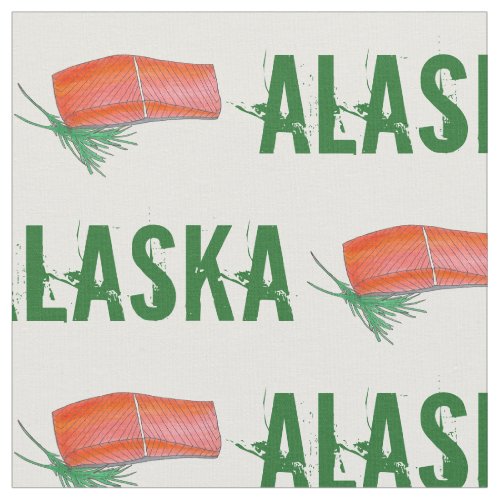 ALASKA Wild Alaskan Salmon Fish Filet Seafood Food Fabric