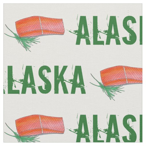 ALASKA Wild Alaskan Salmon Fish Filet Seafood Food Fabric