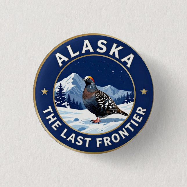 ❄️ Alaska Willow Ptarmigan Frontier Button (Front)