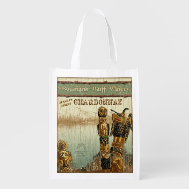 Alaska Wine Label, Chardonnay, grocery bag (Front)
